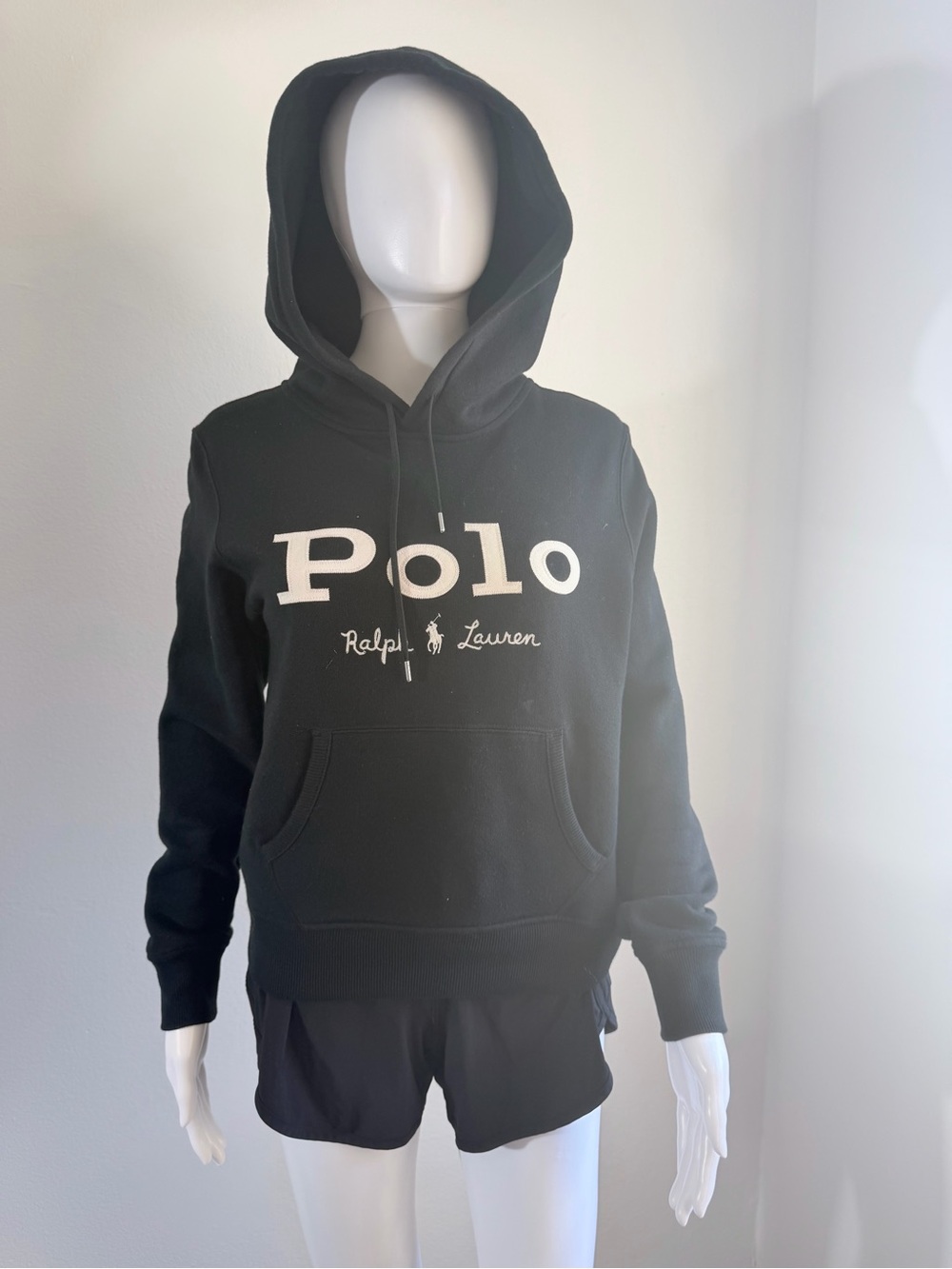 Ralph Lauren Black Hoodie with Navy & Yellow Tag